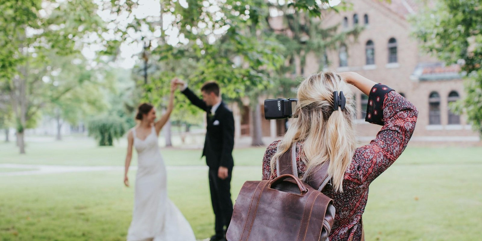 A photographer working during a wedding